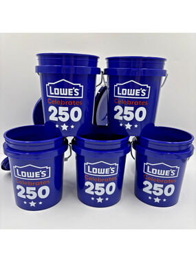 Lot Of 5 Lowe’s Celebrates 250 Mini Bucket With Lids, 4th July Celebrate America